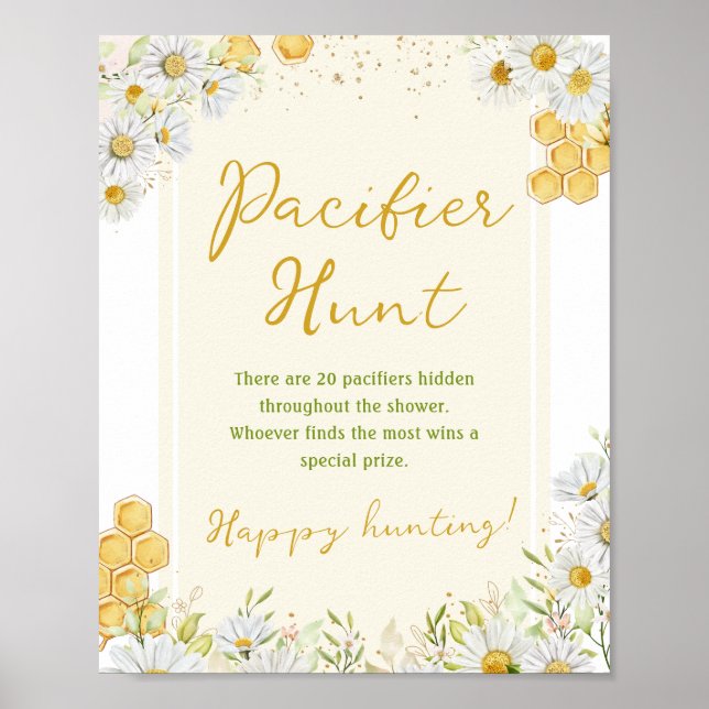 Schnuller Hunt Honeybee Mommy to Bee Baby Shower Poster (Vorne)