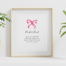 Schnuller Hunt Pink Bow Baby Showspiel Poster