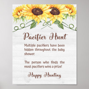 SCHNULLER HUNT Sonnenblume Kinderspielzeichen Poster