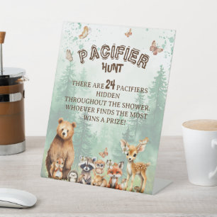 Schnuller Hunt Woodland Tiere Kinderduschenspiel Sockelschild