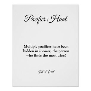 Schnuller-Jagd Baby Shower Spiel Poster