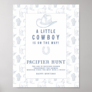 Schnuller-Jagd Cowboy-Baby-Party-Spiel Poster
