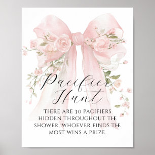 Schnuller Jagd Florales Schleifchen Mädchen Baby S Poster
