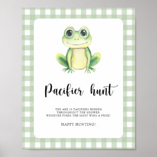 Schnuller Jagd Frosch Baby Shower Spiel Poster