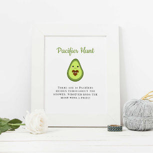 Schnuller Jagd Kawaii Avocado Babyparty Poster