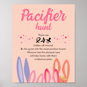Schnuller-Jagd mit Bunnies auf PfirsichParty Poster