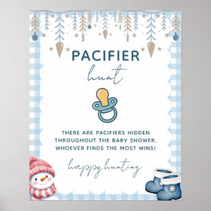 Schnuller-Jagd Winter-Baby-Party-Spielschild Poster