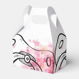 Schnuller Pink und Weiß-Gefältchen Geschenkschachtel