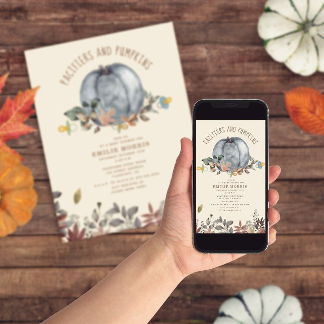 Schnuller + Pumpkins Herbst Kinderdusche Herbst Einladung (Von Creator hochgeladen)