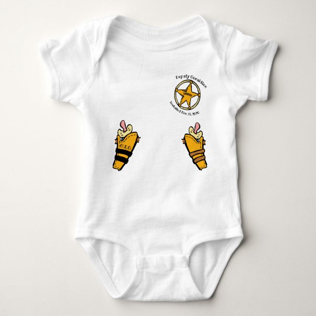 Schnuller Sheriff Cowboy Cowgirl Baby Jumpsuit Strampler (Vorderseite)