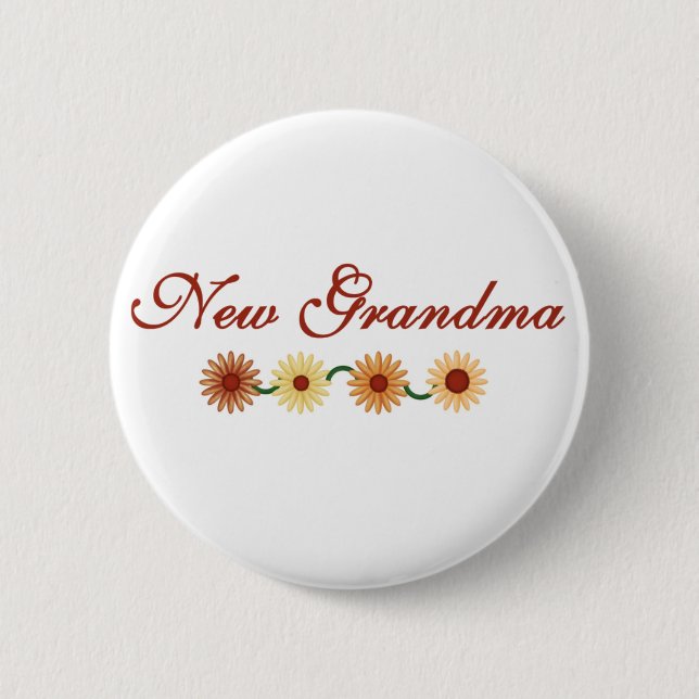 Schnur der Blumen-neuen Großmutter Button (Vorderseite)