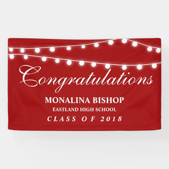 Schnur des Rot-| des Licht-Glückwunsch-Absolvent Banner (Horizontal)