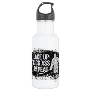 Schnür die Schlittschuhe. Wiederhole. (Hockey) Trinkflasche