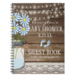 Schnur Licht-blauen BabypartyGuestbook | Notizblock