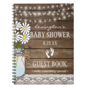 Schnur Licht-weißen BabypartyGuestbook   Notizblock