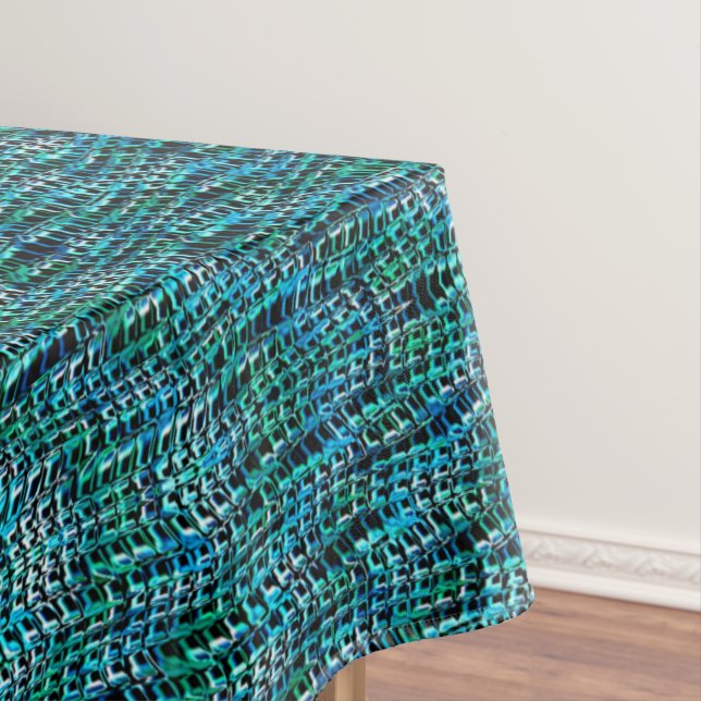 Schnüre und gewellte Grassackenmasche, Cyangrün Tischdecke (Beispiel)