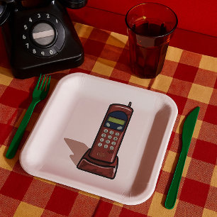 schnurloses Telefon Pappteller