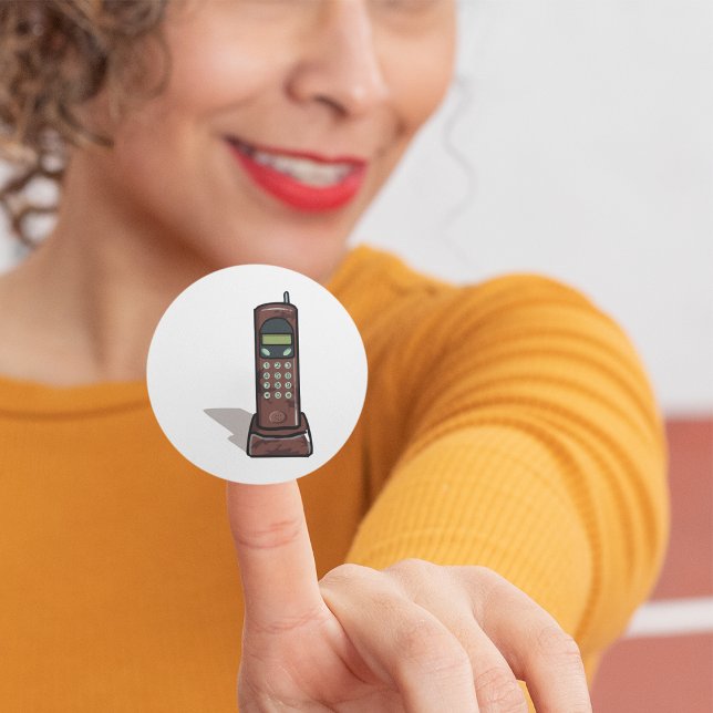 schnurloses Telefon Runder Aufkleber (Von Creator hochgeladen)