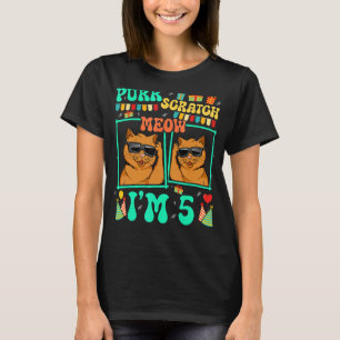 Schnurr Kratz Miau Ich bin 5 Lustige Katze Kind 5. T-Shirt