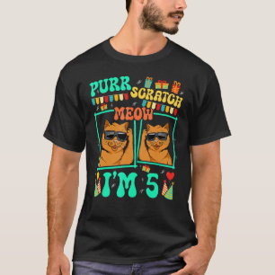 Schnurr Kratz Miau Ich bin 5 Lustige Katze Kind 5. T-Shirt
