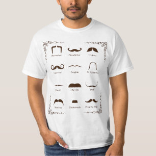Schnurrbart-Art-Identifizierungs-Diagramm T-Shirt