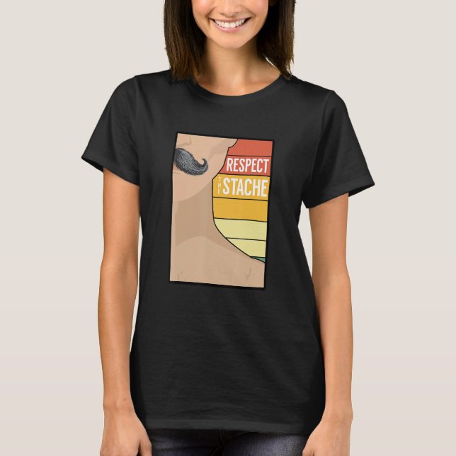 Schnurrbart Bart Kinnbart Retro Bärtiger Humor Spr T-Shirt (Vorderseite)