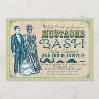 Schnurrbart Bash Paare Baby Shower Einladung