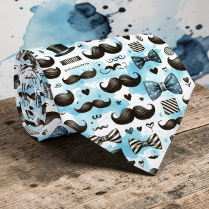 Schnurrbart Dapper Muster Krawatte