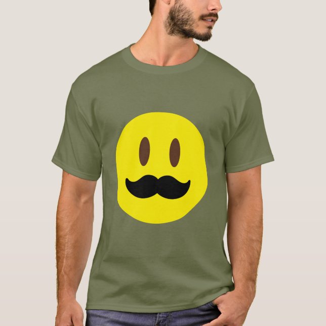 Schnurrbart Emoji T - Shirt (Vorderseite)