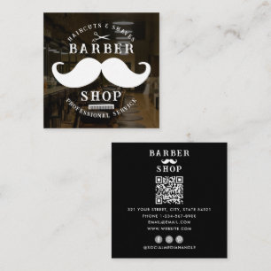 Schnurrbart-Friseursalon Männlicher Friseur Foto Quadratische Visitenkarte