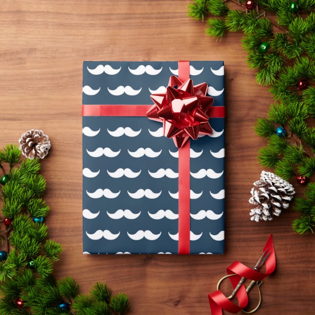 Schnurrbart Geschenkpapier (Feiertagsgeschenk)