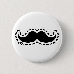 Schnurrbart herausgeschnitten button