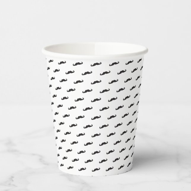 Schnurrbart-Hipster-Muster 2 Pappbecher (Links)