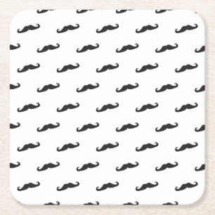 Schnurrbart-Hipster-Muster 2 Rechteckiger Pappuntersetzer