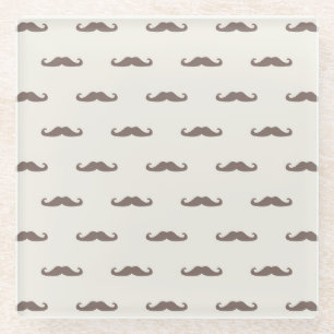 Schnurrbart-Hipster-Muster 3 Glasuntersetzer