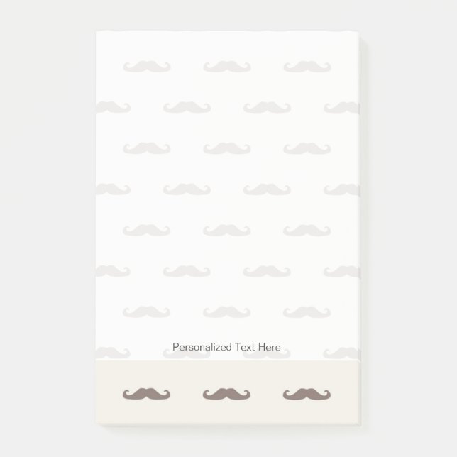 Schnurrbart-Hipster-Muster 3 Post-it Klebezettel (Vorderseite)