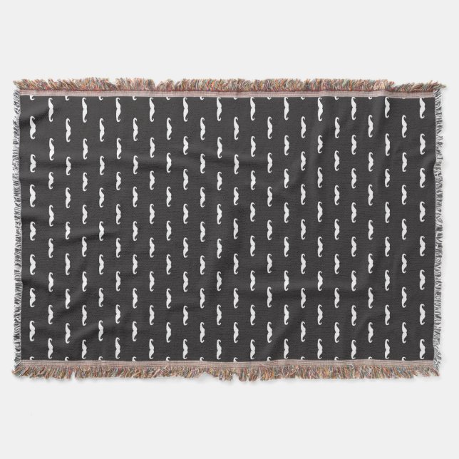 Schnurrbart-Hipster-Muster Decke (Vorderseite)