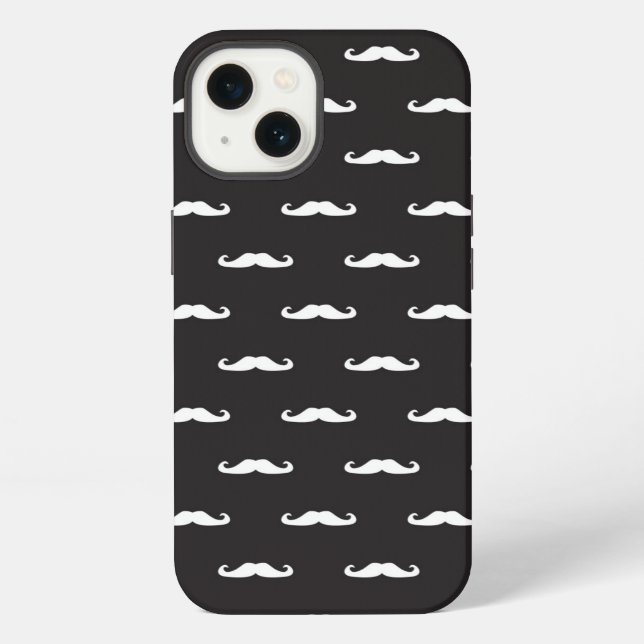 Schnurrbart-Hipster-Muster iPhone Hülle (Rückseite)