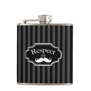 Schnurrbart Hipster Retro-Muster Flachmann