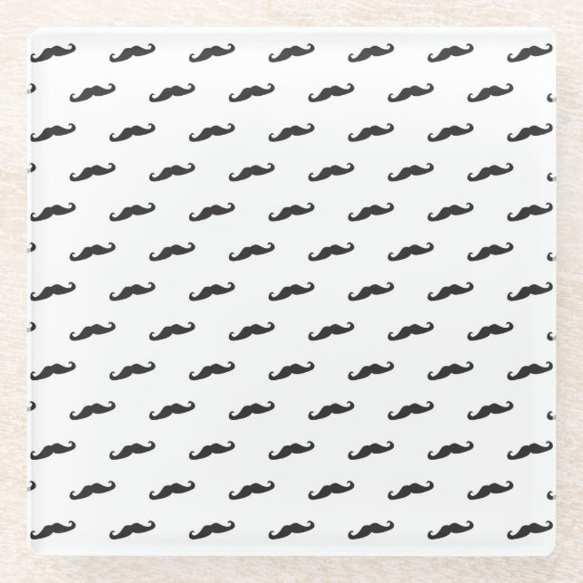 Schnurrbart-Hipstermuster 2 Glasuntersetzer (Vorderseite)