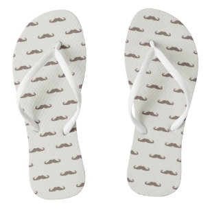 Schnurrbart-Hipstermuster 3 Flip Flops