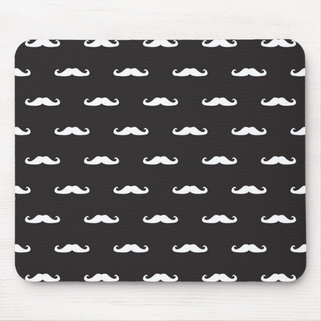 Schnurrbart-Hipstermuster Mousepad (Vorne)