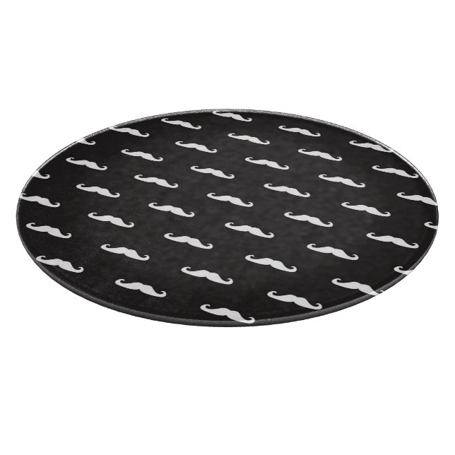 Schnurrbart-Hipstermuster Schneidebrett (Ecke)