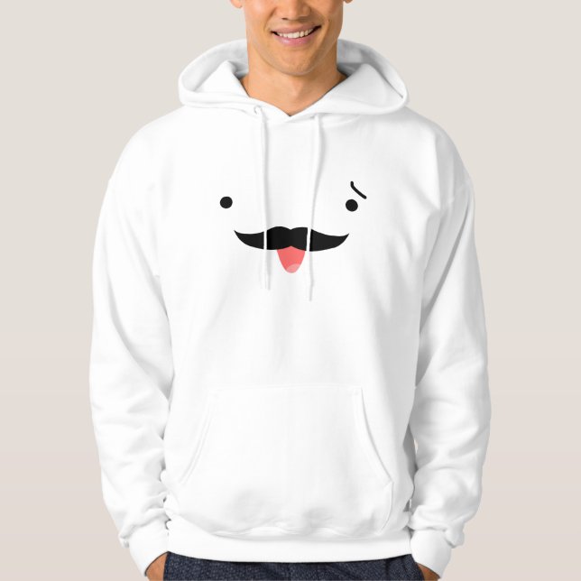 Schnurrbart Hoodie (Vorderseite)