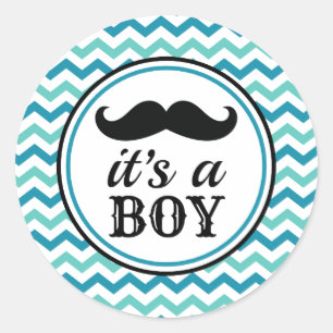 Schnurrbart-kleine Mann-Babyparty-Aufkleber - Runder Aufkleber