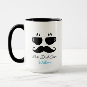 Schnurrbart & Macchiato Dad Geschenktasse Tasse