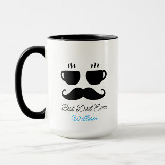 Schnurrbart & Macchiato Dad Geschenktasse Tasse
