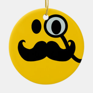 Schnurrbart Monokel Keramik Ornament