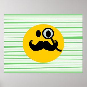 Schnurrbart Monokel Poster