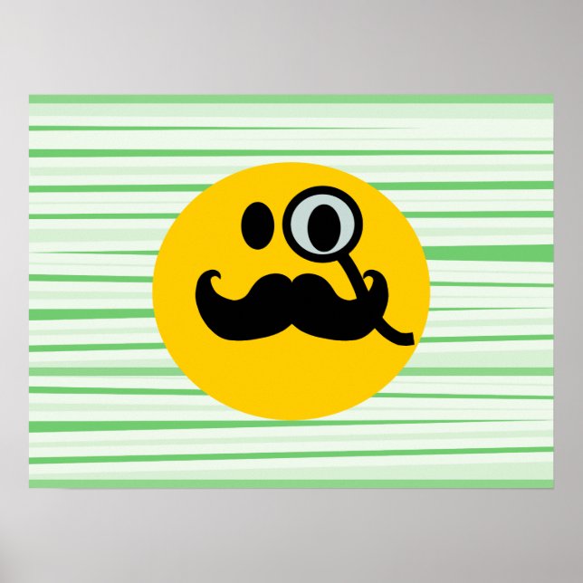 Schnurrbart Monokel Poster (Vorne)